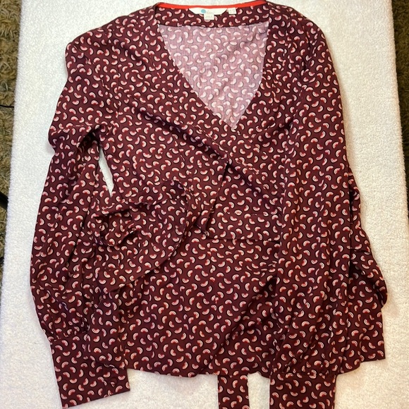 Boden rainbow print wrap top - Picture 3 of 8